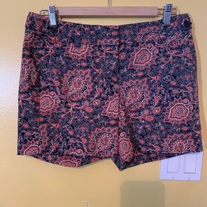 Ann Taylor Navy Blue / Orange Plaisley Flower
